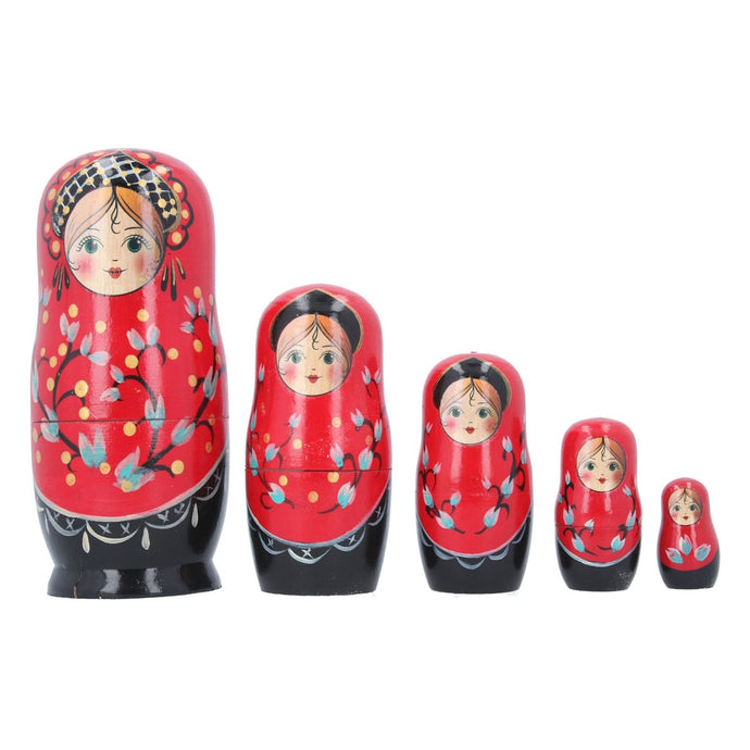 Wooden Russian doll red set