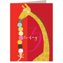 Load image into Gallery viewer, Giraffe No 3 birthday card