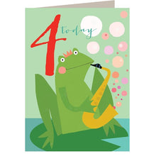 Load image into Gallery viewer, Frog No 4 birthday card
