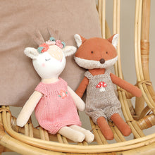 Load image into Gallery viewer, Woodland Deer with hand knitted dress Velvet toy