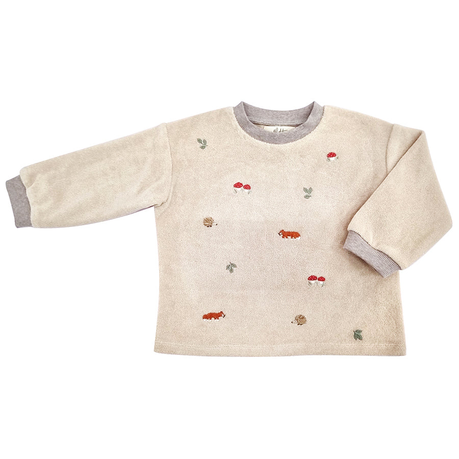Embroidered Woodland Towelling Sweater