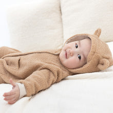 Load image into Gallery viewer, Lullaby Bear Boucle Fur Hooded Onesie
