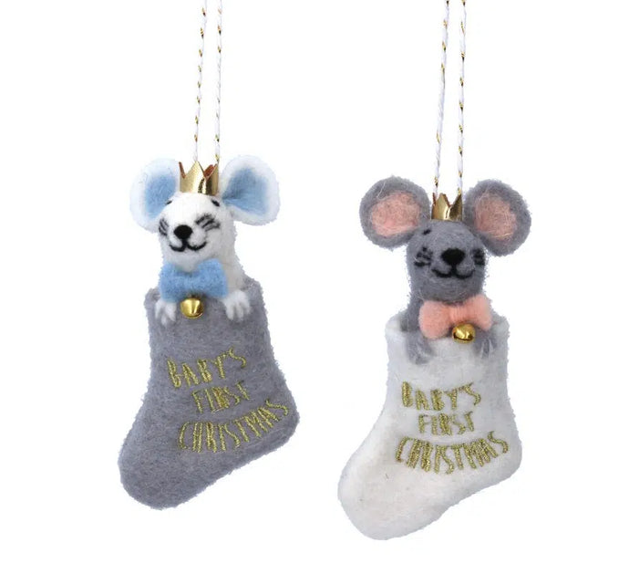 Baby’s first Christmas Mouse in Stocking