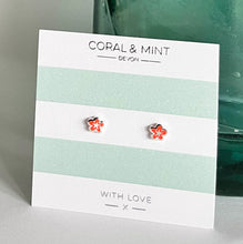 Load image into Gallery viewer, Neon Coral Bubble Flower studs
