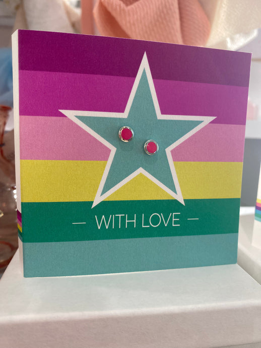 With Love studs on a greetings card