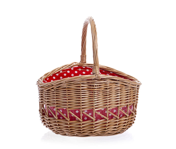Basket with spots red Large