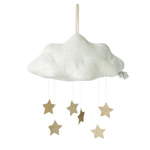 Corduroy Cloud White with Stars