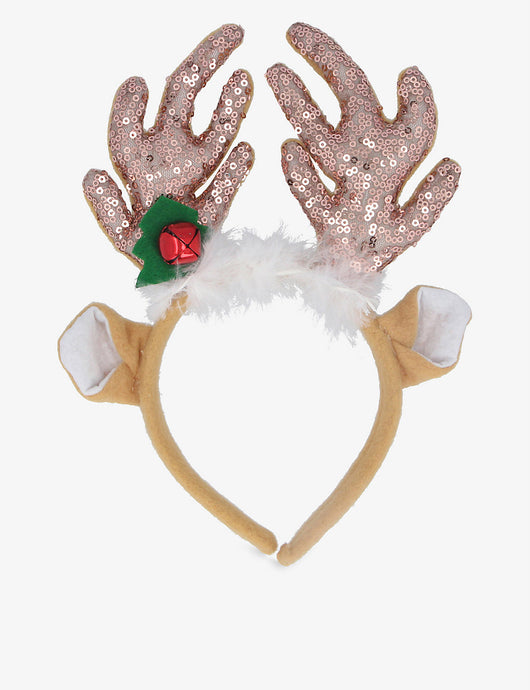 Gold sequin fabric antlers Hairband