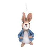 Load image into Gallery viewer, Wool Bunny in a blue jacket