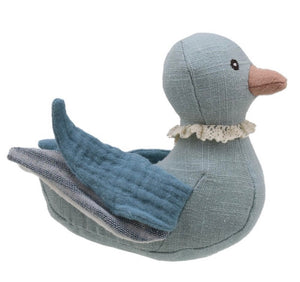 Blue duck in a basket