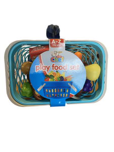 Play food set with shopping basket
