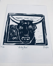 Load image into Gallery viewer, Billy Bull highland cow lino print