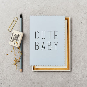 Cute baby blue Greetings card