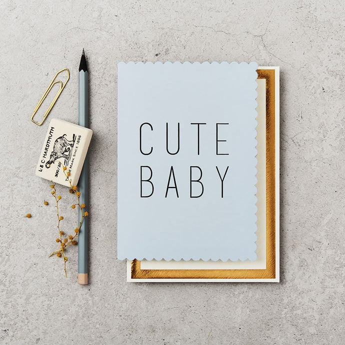 Cute baby blue Greetings card