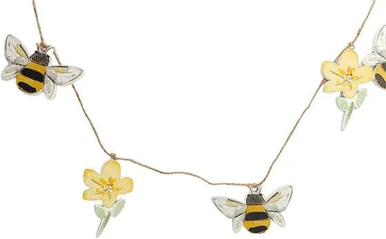 Wooden Bee and Buttercup garland