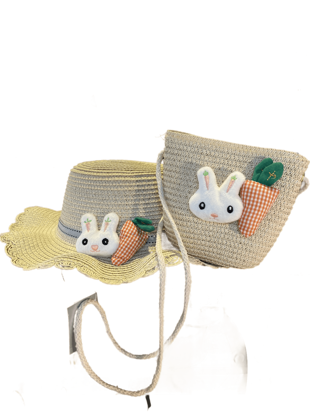 Bunny with carrot hat and bag set