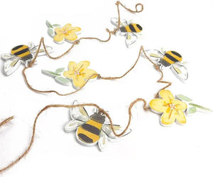 Wooden Bee and Buttercup garland