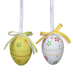 Yellow and White Floral Paper mini eggs