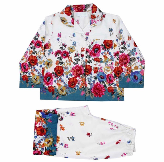 Floral Poppy long sleeve cotton Pjamas