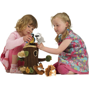 Hide away puppets tree house