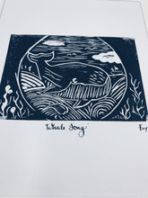Load image into Gallery viewer, Whale song lino print