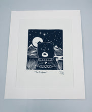 Load image into Gallery viewer, The Explorer bear lino print