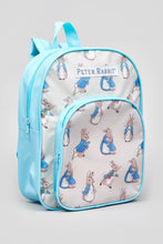 Load image into Gallery viewer, Product Description   ⦁ 1 carrying loop ⦁ Adjustable shoulder straps ⦁ Peter Rabbit character and logo print ⦁ Structured shape ⦁ 1 zip fastening main compartment ⦁ 1 zip fastening outer pocket