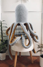 Load image into Gallery viewer, Crochet Large Octopus Mustard/Grey
