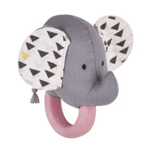 Load image into Gallery viewer, Elephant rattle with Natural rubber ring
