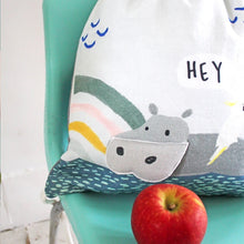 Load image into Gallery viewer, Drawstring bag Hippo