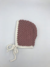 Load image into Gallery viewer, Crochet Bonnet 3-6 months