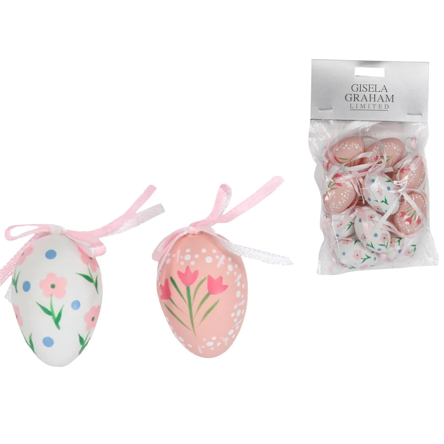Pink and White Floral Paper mini eggs