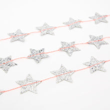 Load image into Gallery viewer, Silver Glitter Star Mini Garland