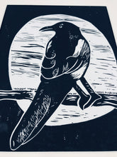 Load image into Gallery viewer, One for Sorrow lino print