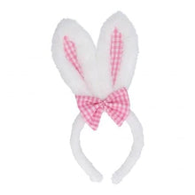 Load image into Gallery viewer, White and Pink Gingham bunny ears