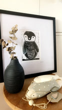 Load image into Gallery viewer, Lino Print Framed &#39;Solo Penguin&#39;