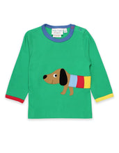 Load image into Gallery viewer, Organic sausage dog appliqué T-Shirt