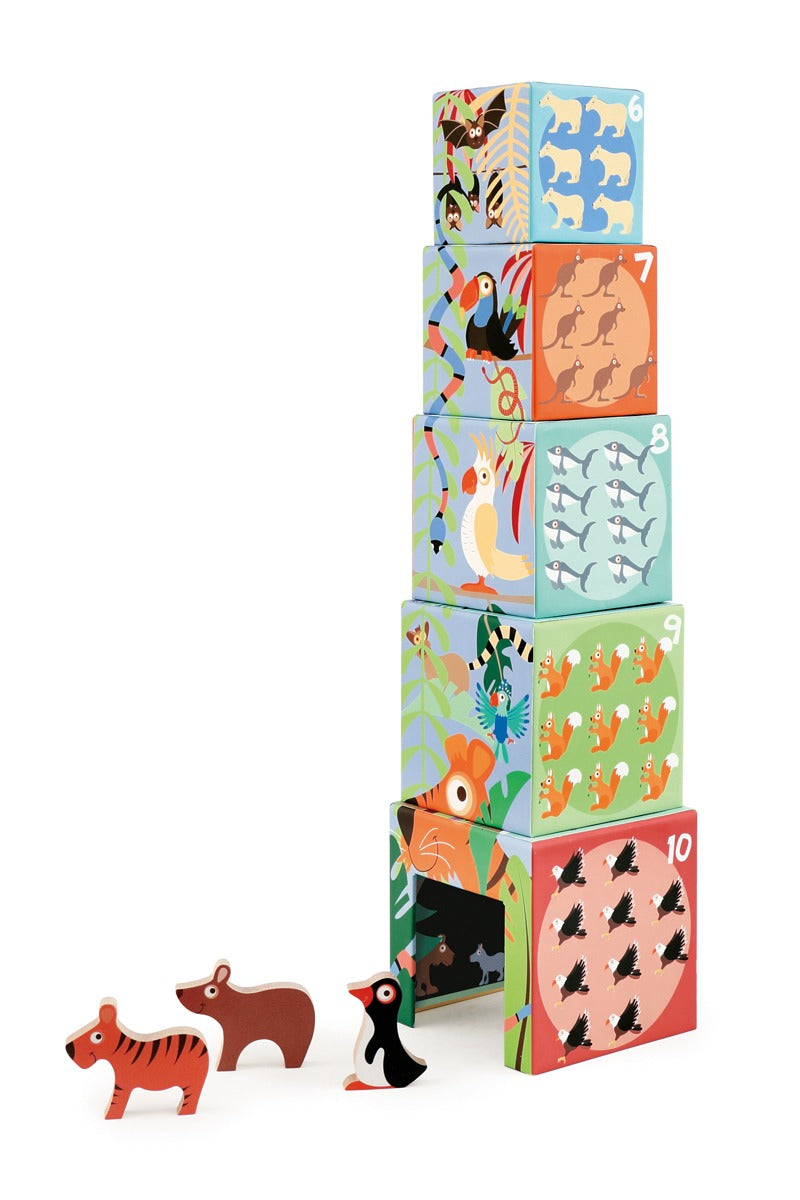 Scratch Build and Play Stacking tower animals of the world