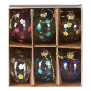 Glass Eggs with ditsy flower print