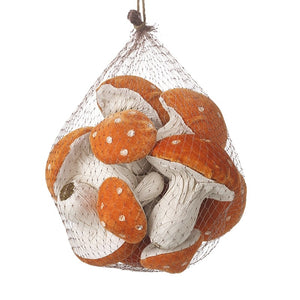 Bag of velvet spotted orange toadstools