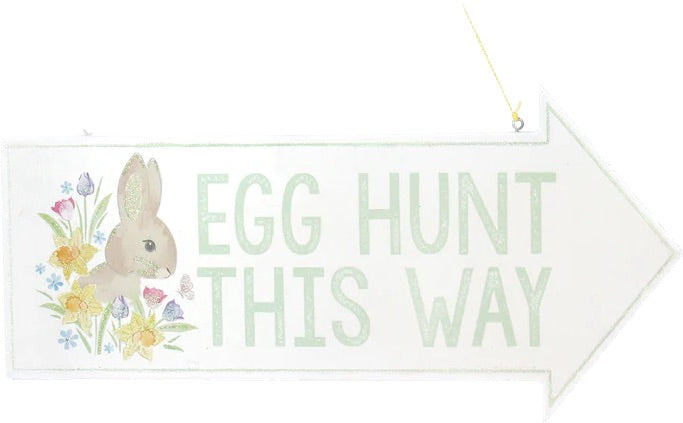 Bunny Arrow Egg hunt sign
