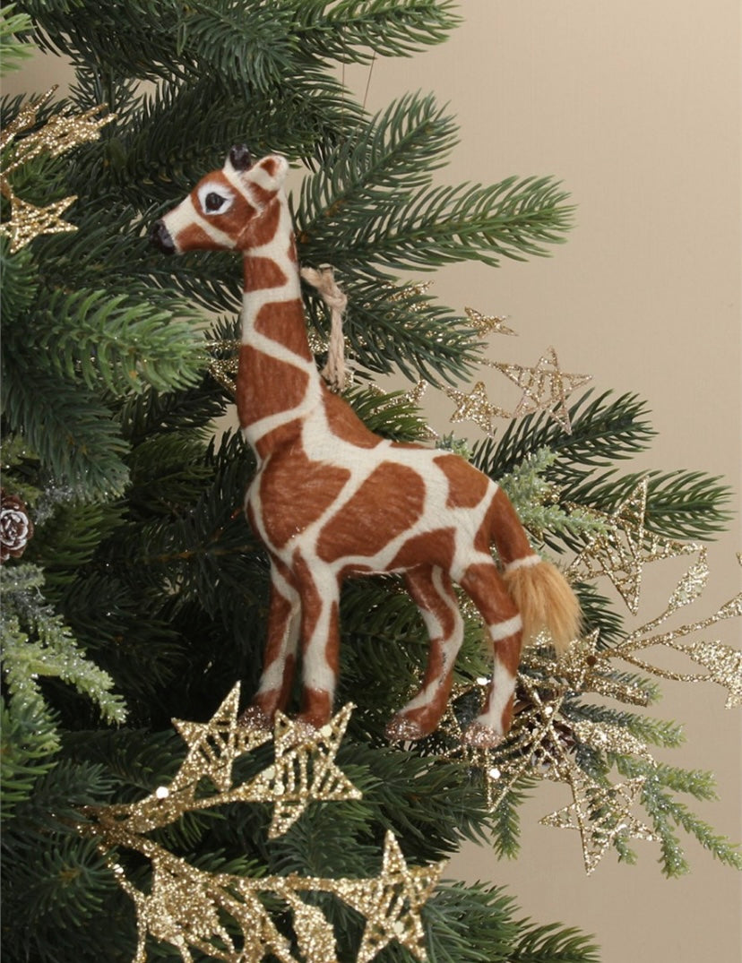 Mixed wool giraffe decoration