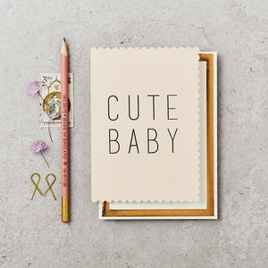 Cute baby pink Greetings card