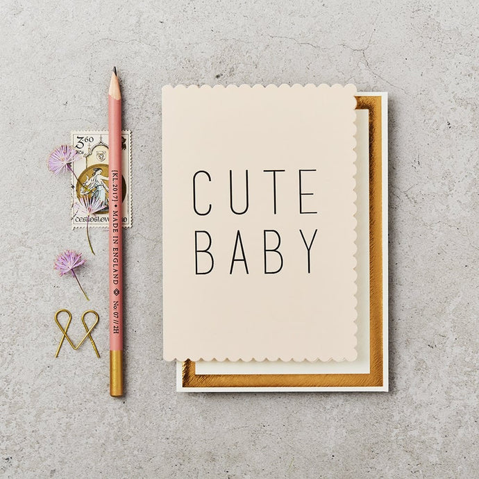 Cute baby pink Greetings card
