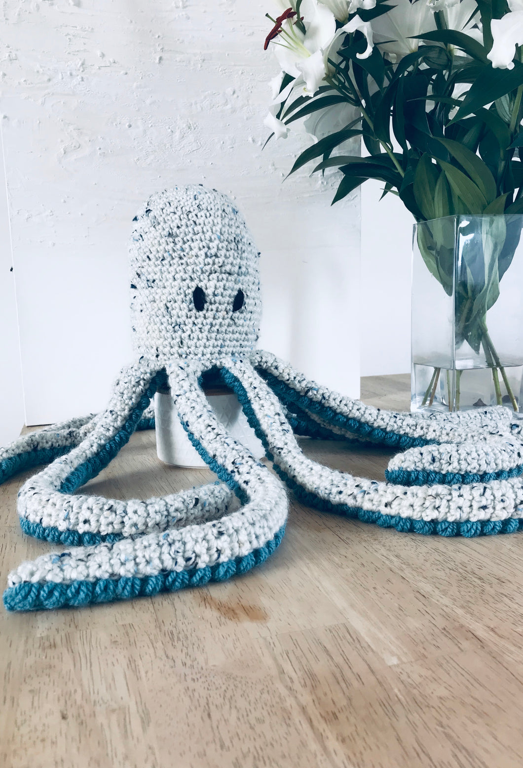 Crochet Small Octopus Blue/Grey