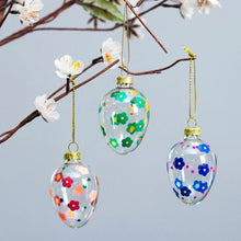 Load image into Gallery viewer, Glass Eggs with ditsy flower print