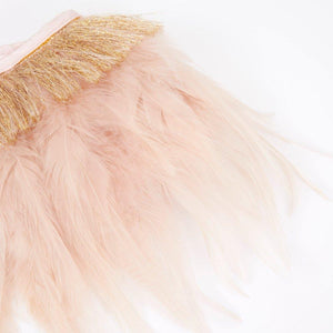 Peach feather capelet