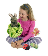 Load image into Gallery viewer, Hide away puppets Rabbit in a lettuce